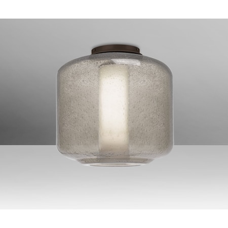 Besa Lighting Niles 10 Ceiling, Smoke Bubble/Opal, Bronze, 1x60W Incandescent NILES10SOC-BR
